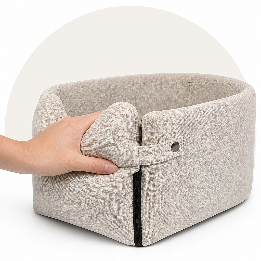 Polyester Dog Car Booster Seat — Plush & Durable (Small/Medium)