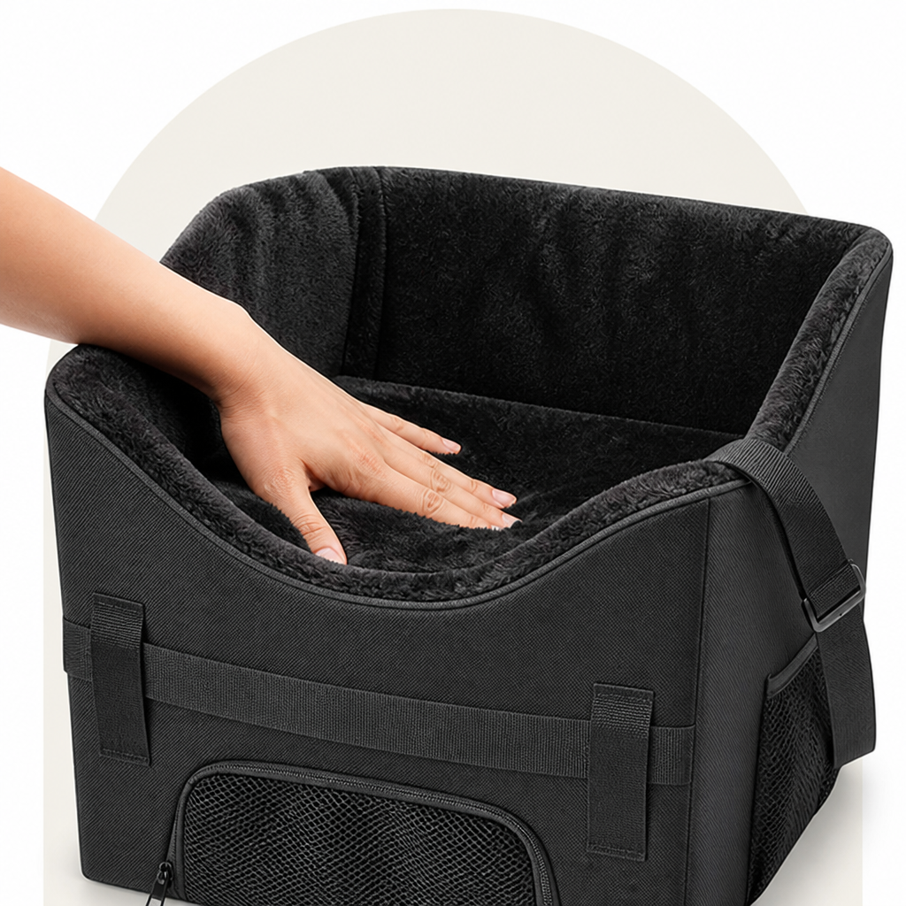 Padded Elevated Dog Car Booster (Removable Washable Cover)