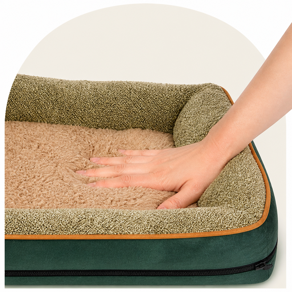Removable Washable Plush Bolster Bed