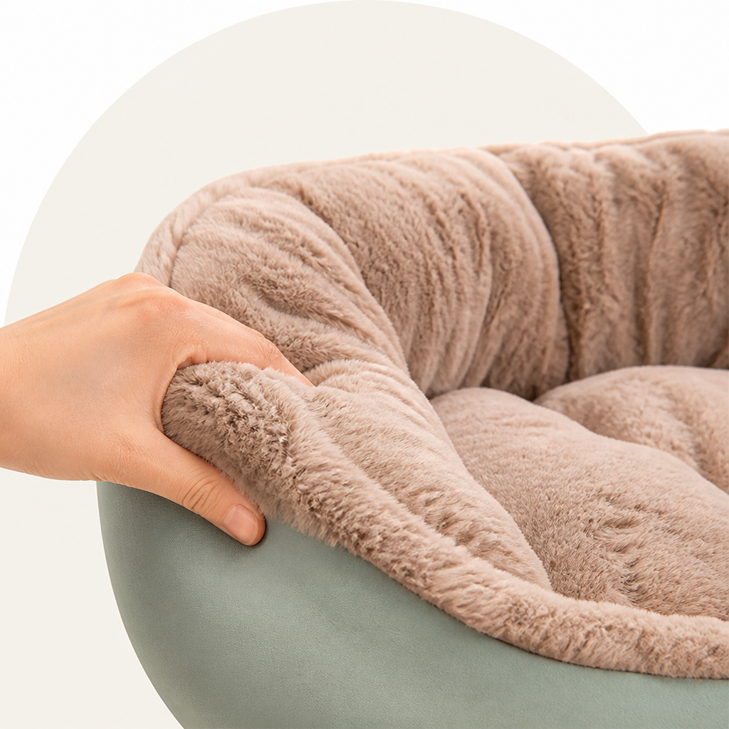 Washable & Non-Slip Round Bolster Dog Bed