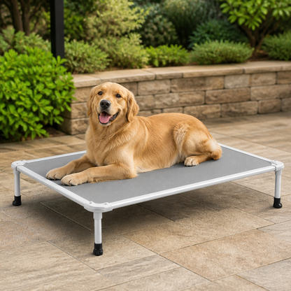 Chew-Proof Aluminum Frame Elevated Dog Bed (Indoor/Outdoor)