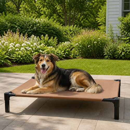 Elevated Cooling & Portable Dog Cot (Removable Canopy)