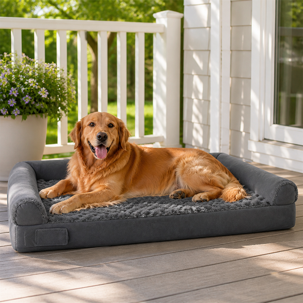 Orthopedic Memory Foam & Non-Slip Dog Bed (Removable Cover)