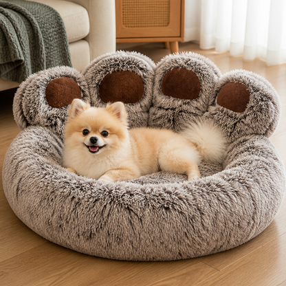 Plush & Non-Slip Bear Paw Pet Bed