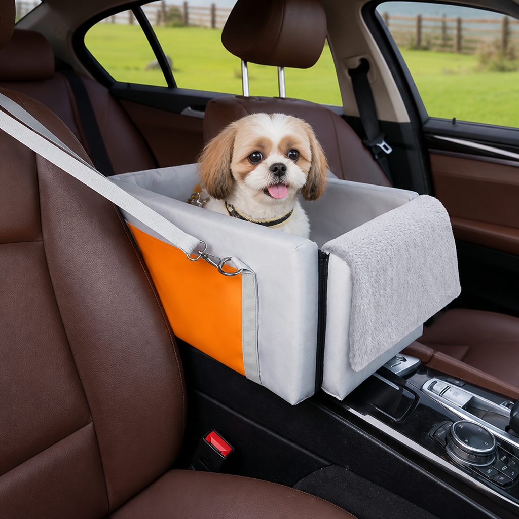 Double-Belt Safety & Padded Car Booster Seat (Armrest Console)