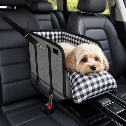 Safety Belt & Soft Cushion Dog Car Seat (Console Booster)
