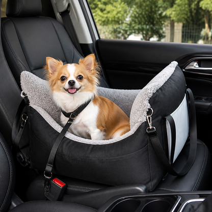 Double Seat Belts & Washable Dog Car Seat (Small Dog)