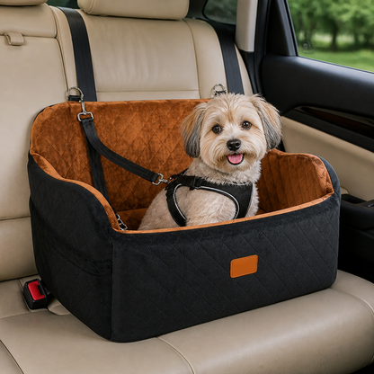 Memory Foam & Non-Slip Dog Car Seat (Adjustable Leashes)