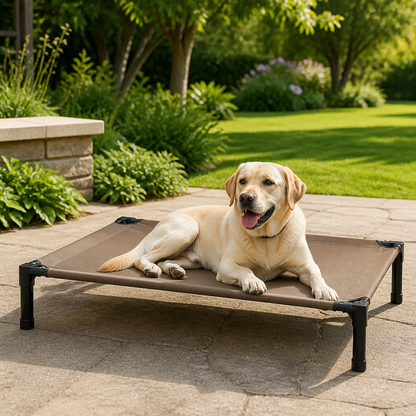 Elevated Cooling & Portable Dog Cot (Removable Canopy)