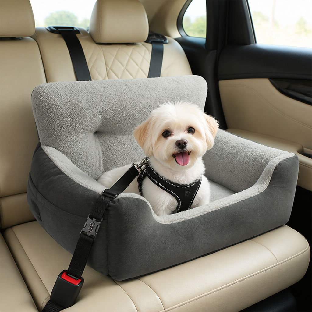Adjustable Straps & Clip-On Leash Booster Car Seat