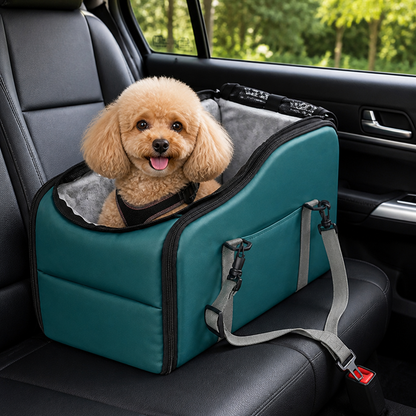 Safety Leash & Adjustable Dog Car Seat (Up to 12 lb)
