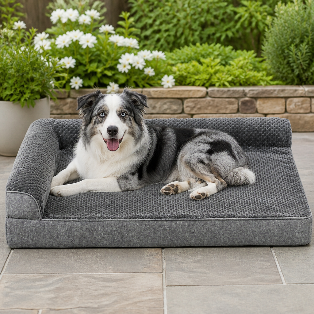 Orthopedic High-Density Foam & Sherpa Dog Bed (Removable Cover)