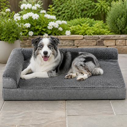 Orthopedic High-Density Foam & Sherpa Dog Bed (Removable Cover)