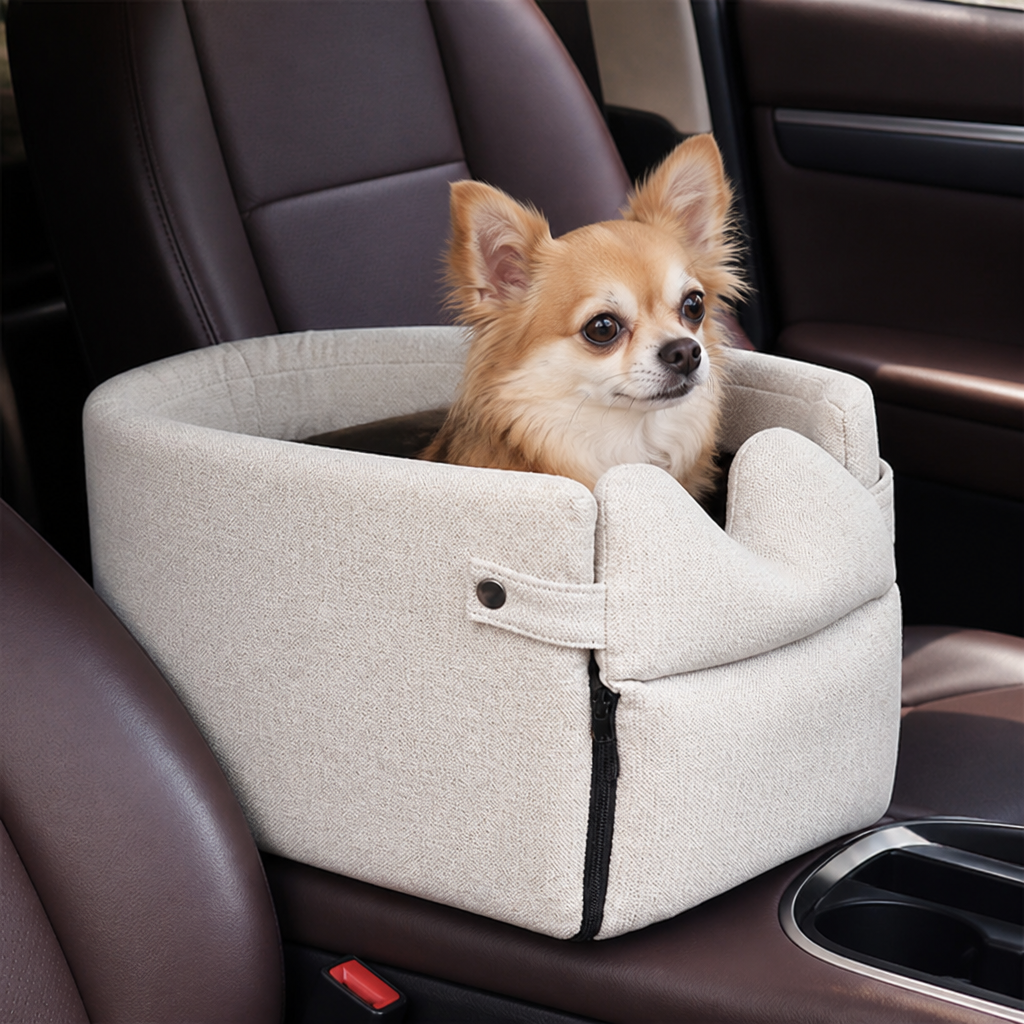 Polyester Dog Car Booster Seat — Plush & Durable (Small/Medium)