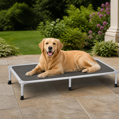 Chew-Proof Aluminum Frame Elevated Dog Bed (Indoor/Outdoor)