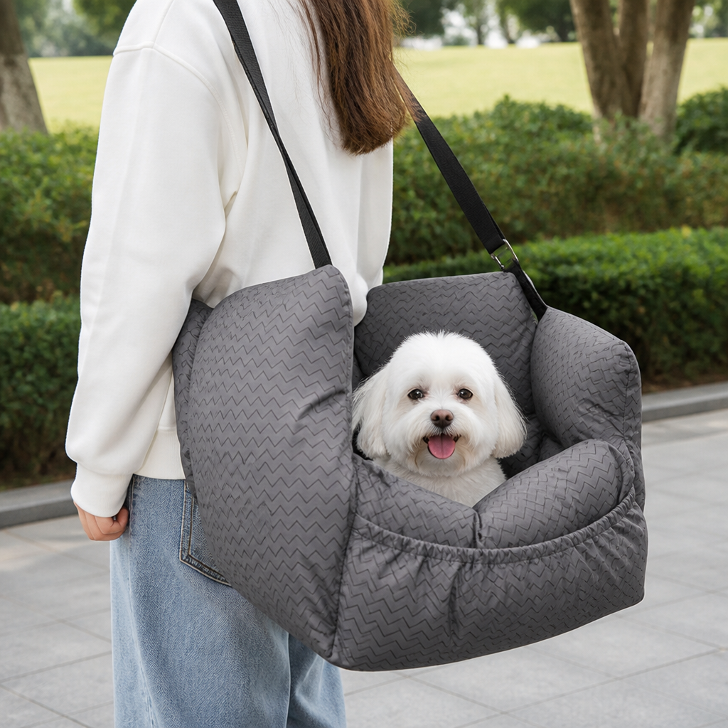 Breathable Polyester Travel Carrier (Safety Hook & Car Seat Fit)