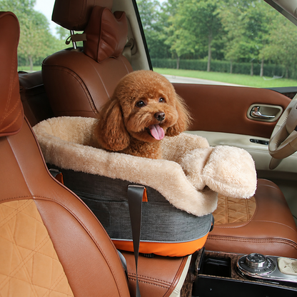 Polyester Armrest Nest & Organizer Pet Car Seat (Center Console Fit)