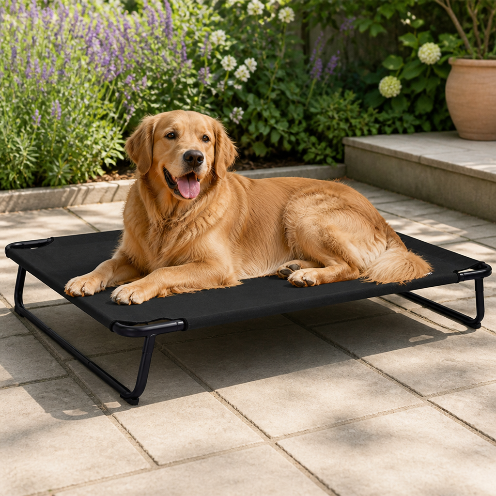 Elevated Iron Frame & Breathable Dog Bed (No Filler)