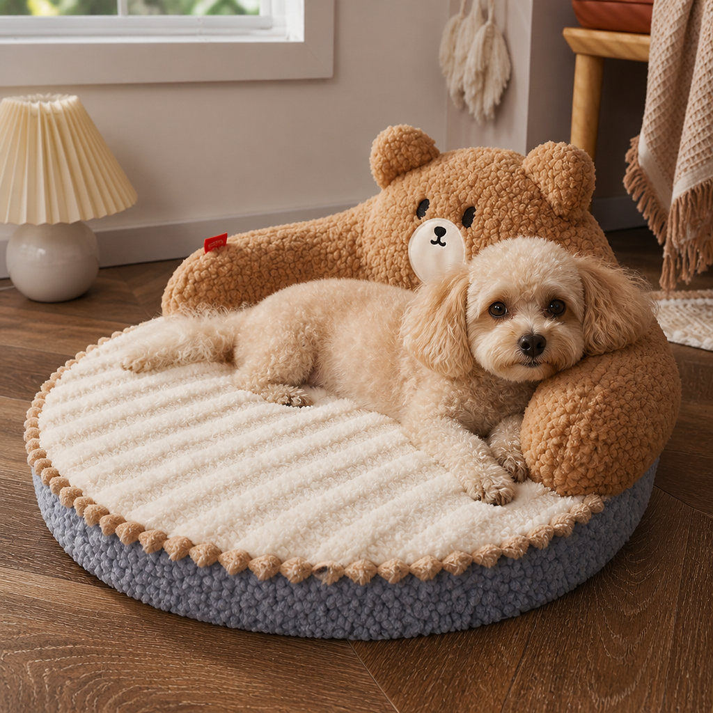 Removable Mattress & Memory Foam Round Pet Bed
