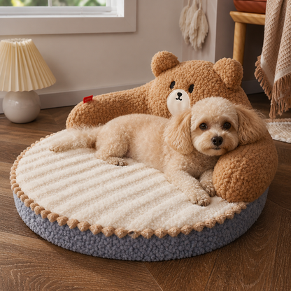 Removable Mattress & Memory Foam Round Pet Bed