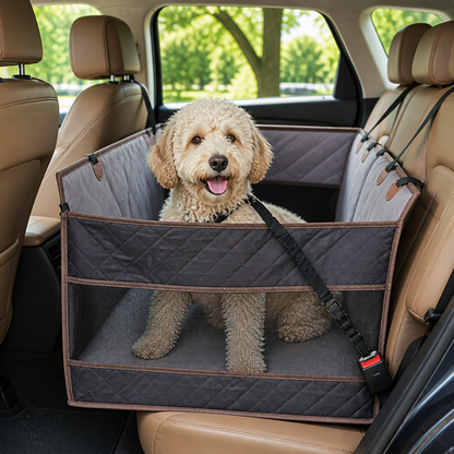 Large Hard-Bottom & Non-Slip Dog Car Seat (Back-Seat Extender)