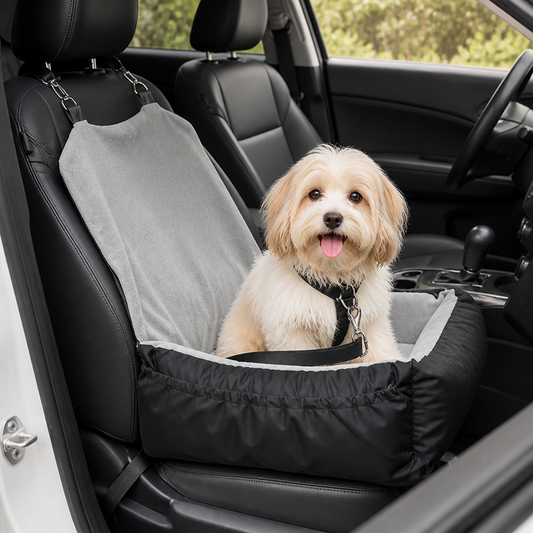 Washable Fleece Dog Booster Seat with Clip-On Safety Strap