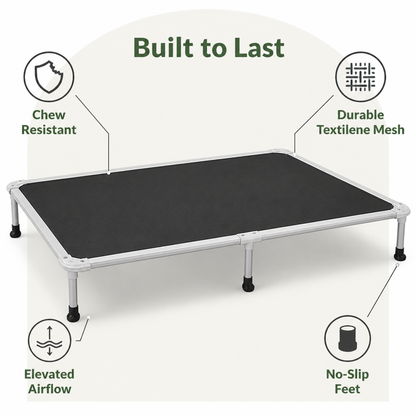 Chew-Proof Aluminum Frame Elevated Dog Bed (Indoor/Outdoor)