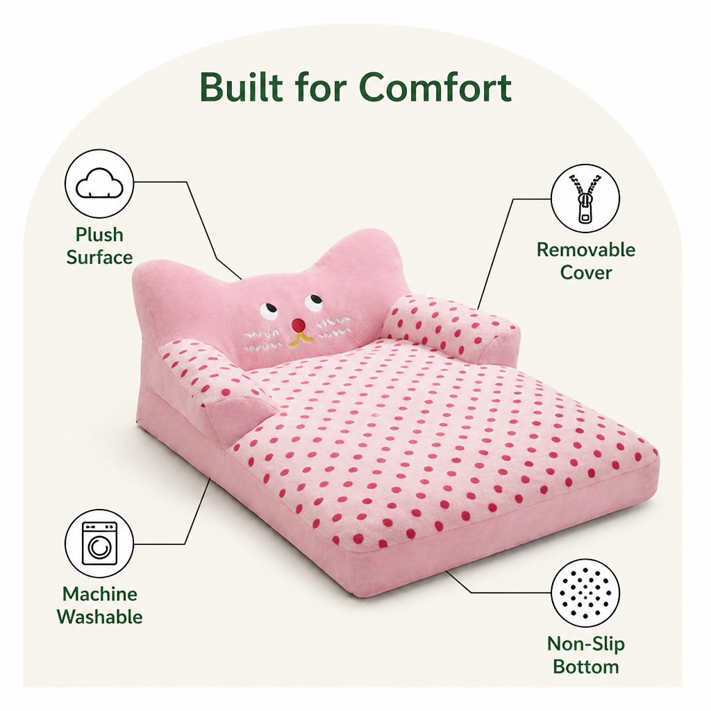 Calming Washable & Non-Slip Sofa Bed (Removable Cover)