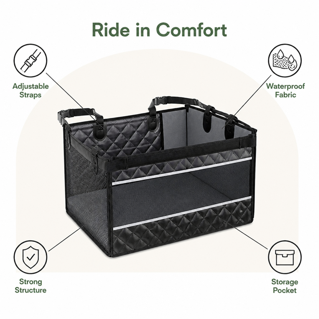 Oxford Fabric & Machine-Washable Car Seat Extender (Storage Pocket)