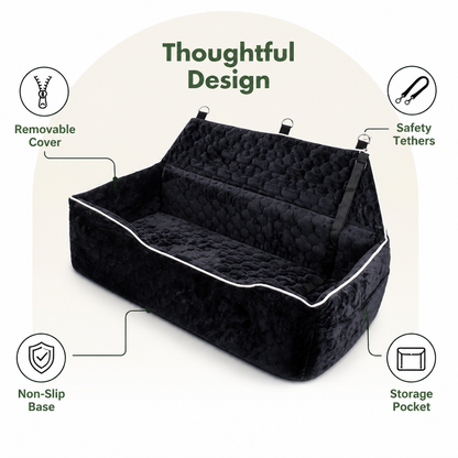 Large Washable & Tethered Dog Car Seat