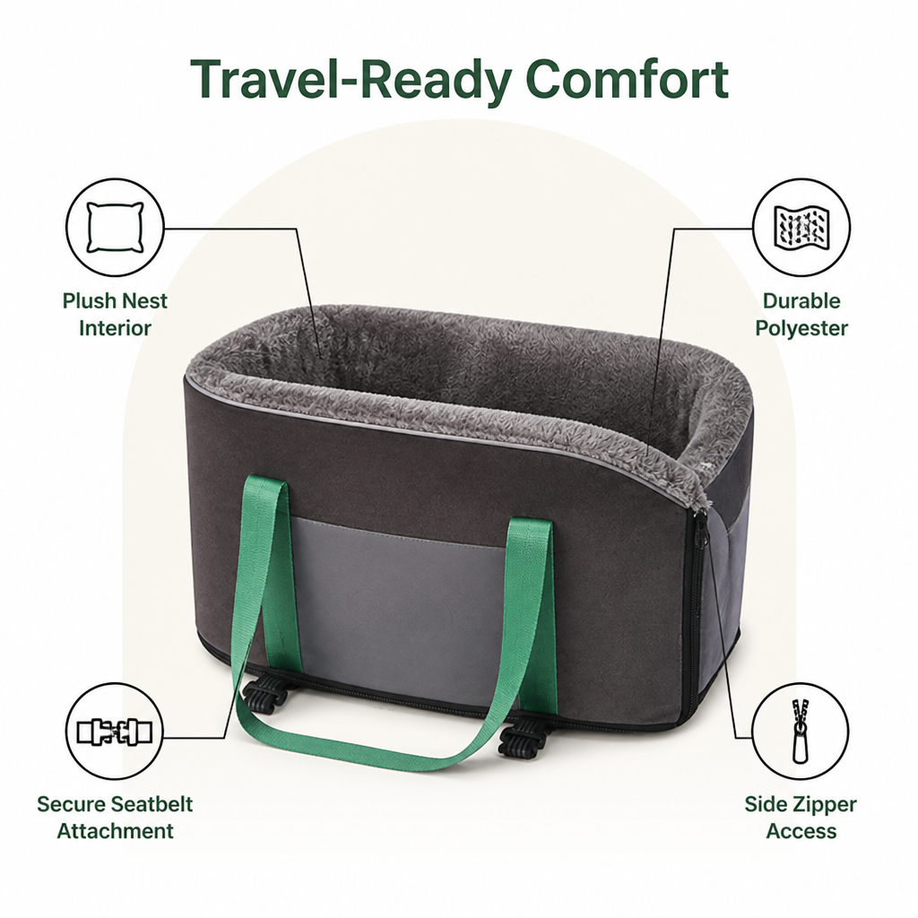 Cushioned Nest & Durable Polyester Travel Carrier