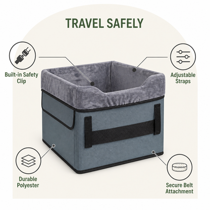 Clip-On Safety & Adjustable Dog Car Seat