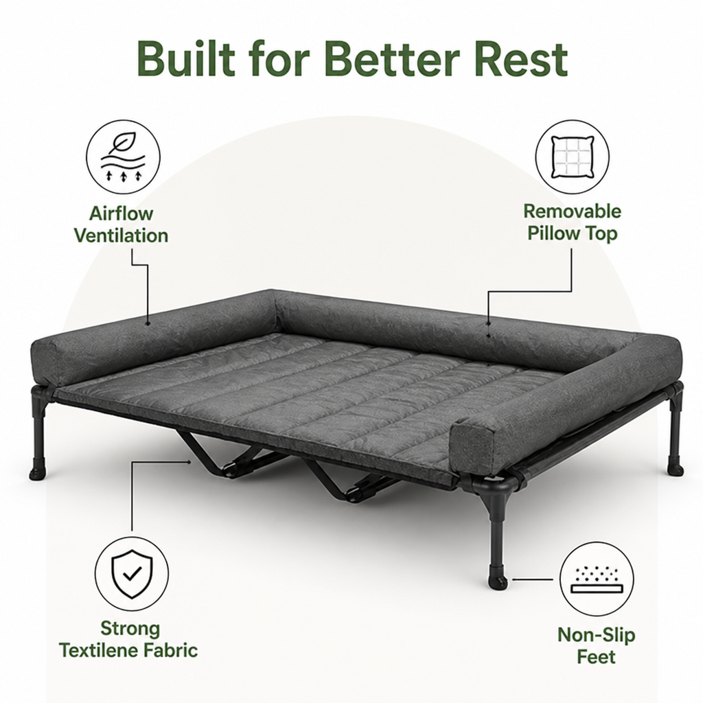 Elevated Cooling Mesh Dog Bed (Removable Pillow-Top)