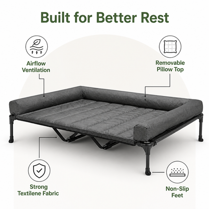 Elevated Cooling Mesh Dog Bed (Removable Pillow-Top)
