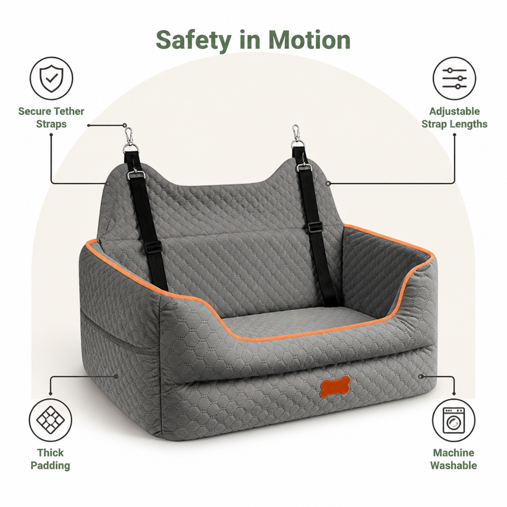 Thick Padded Dog Booster Seat (Removable & Washable Cover)
