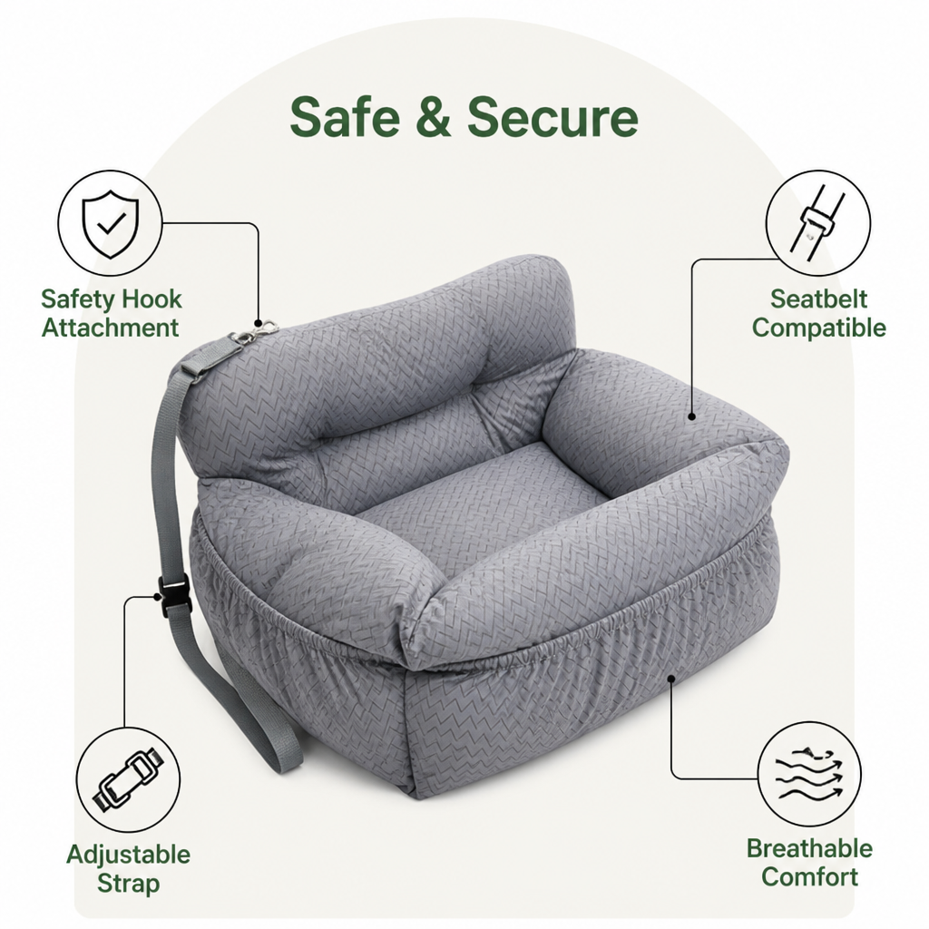 Safety Hook & Buckle Dog Car Seat
