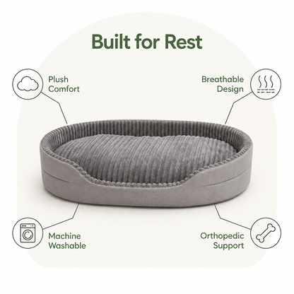Thickened Orthopedic & Breathable Plush Dog Bed (Removable Cover)