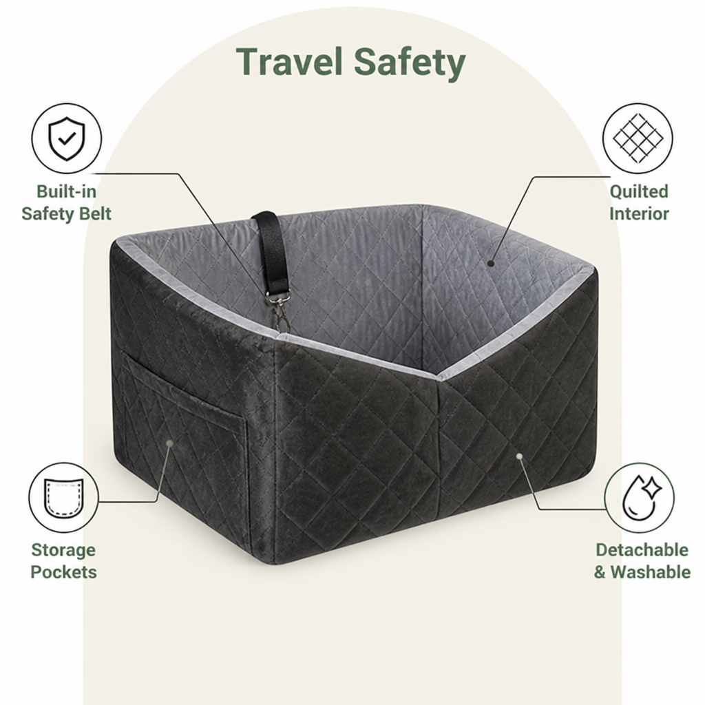 Detachable & Washable Safety Belt Car Booster Seat