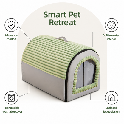 Insulated Washable Pet Cave Bed (Removable Cover)