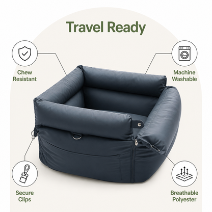 Chew-Resistant & Washable Dog Car Seat