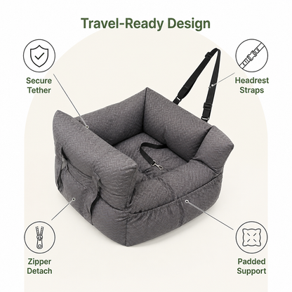 Breathable Polyester Travel Carrier (Safety Hook & Car Seat Fit)