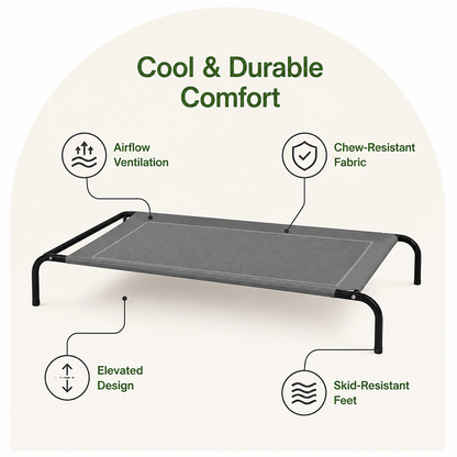 Elevated Cooling & Chew-Resistant Dog Bed