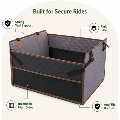 Large Hard-Bottom & Non-Slip Dog Car Seat (Back-Seat Extender)