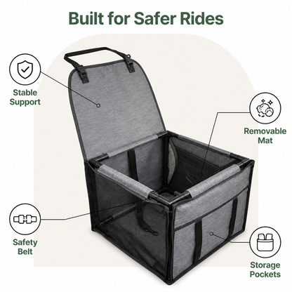 Safety Booster & Removable Mat Dog Car Seat (Up to 30 lb)