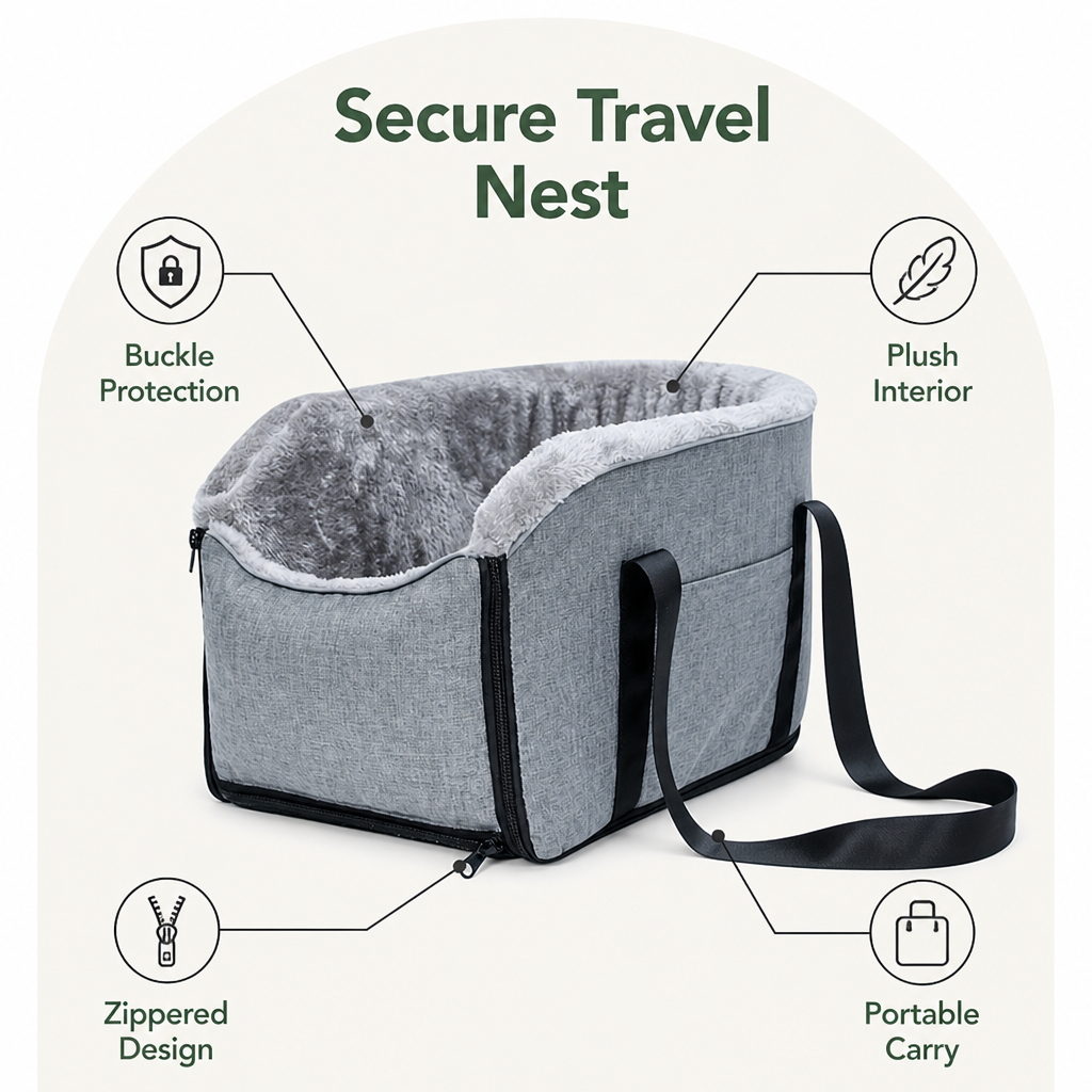 Buckle-Secure & Portable Polyester Pet Car Seat