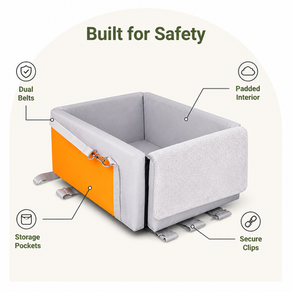 Double-Belt Safety & Padded Car Booster Seat (Armrest Console)