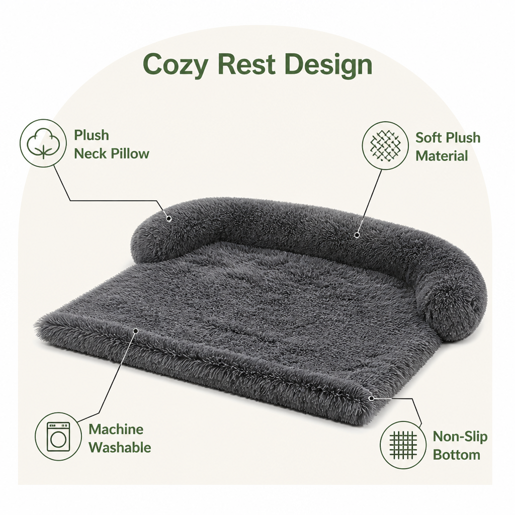 Plush Neck Pillow Pet Sofa Bed (Removable Cover)