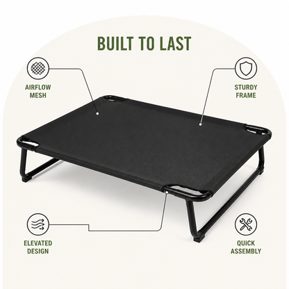 Elevated Iron Frame & Breathable Dog Bed (No Filler)