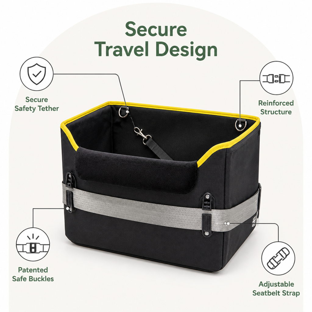 Patent Safe Buckles & Clip-On Leash Booster Seat