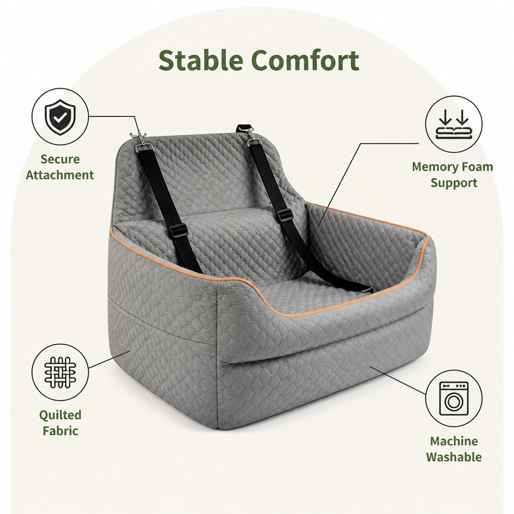 Memory Foam & Washable Cover Car Booster Seat